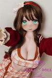 Cute anime girl doll orange plaid outfit