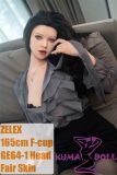 Zelex 165cm(5.41 ft) F-cup Full Size Lifelike Sex Doll with #GE64-1 Head Full Silicone Office Style 