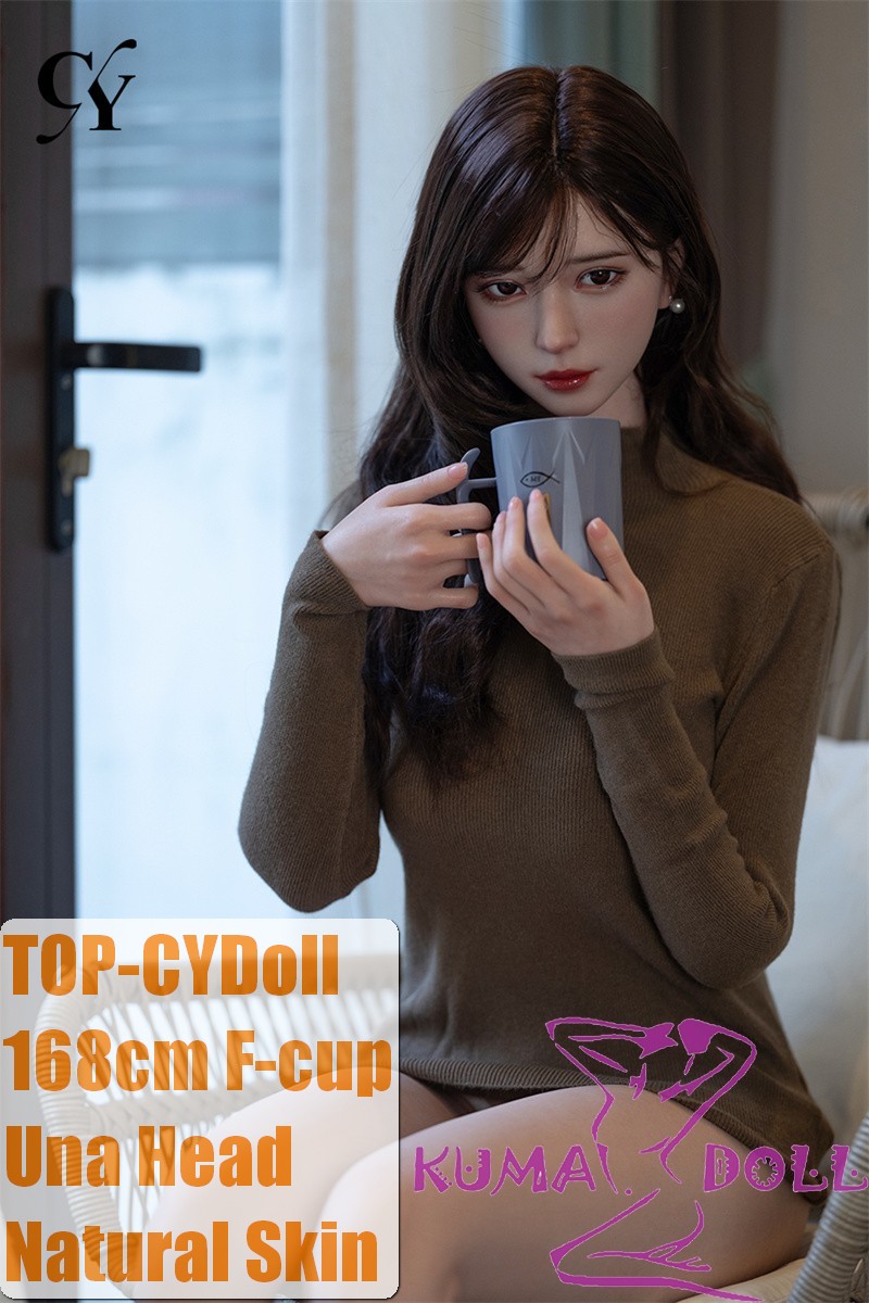 TOP-CYDOLL 168cm F-Cup Una Head Full Silicone Doll in Brown Knitted Outfit