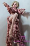 Full silicone sex doll red plaid outfit