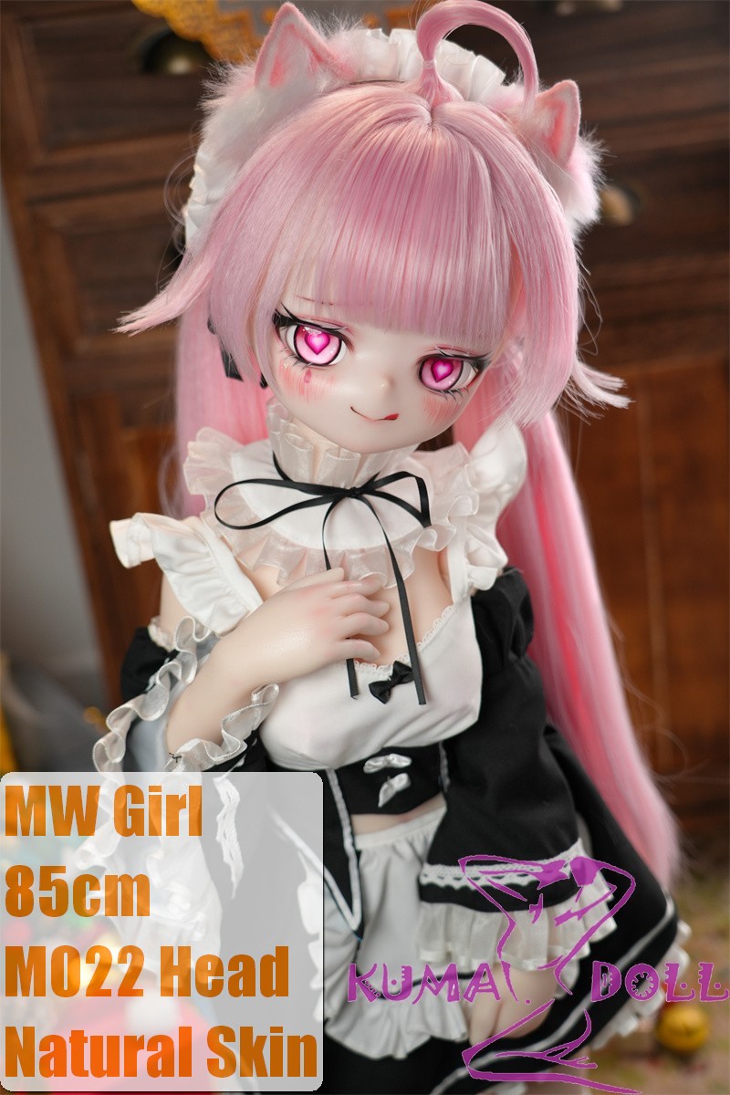 MW Girl Anime Sex Doll 85cm M022 Head – Mini Doll with Pink Hair and Maid Outfit