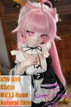 MW Girl Anime Sex Doll 85cm M022 Head – Mini Doll with Pink Hair and Maid Outfit