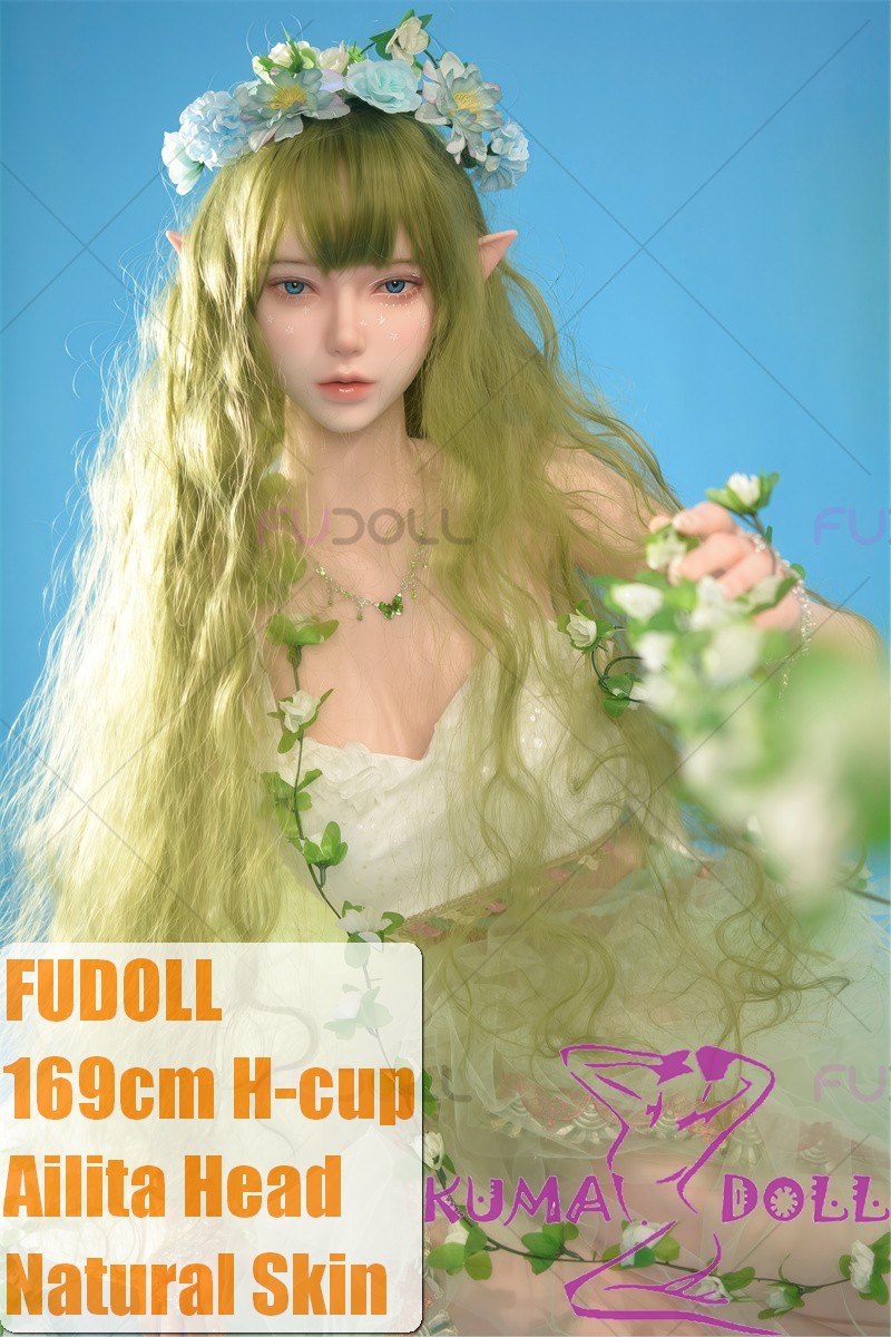 FUDOLL Full Silicone Sex Doll 169cm H-cup Ailita Head Green Elf