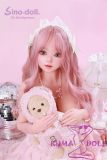 Mini sex doll holding teddy bear
