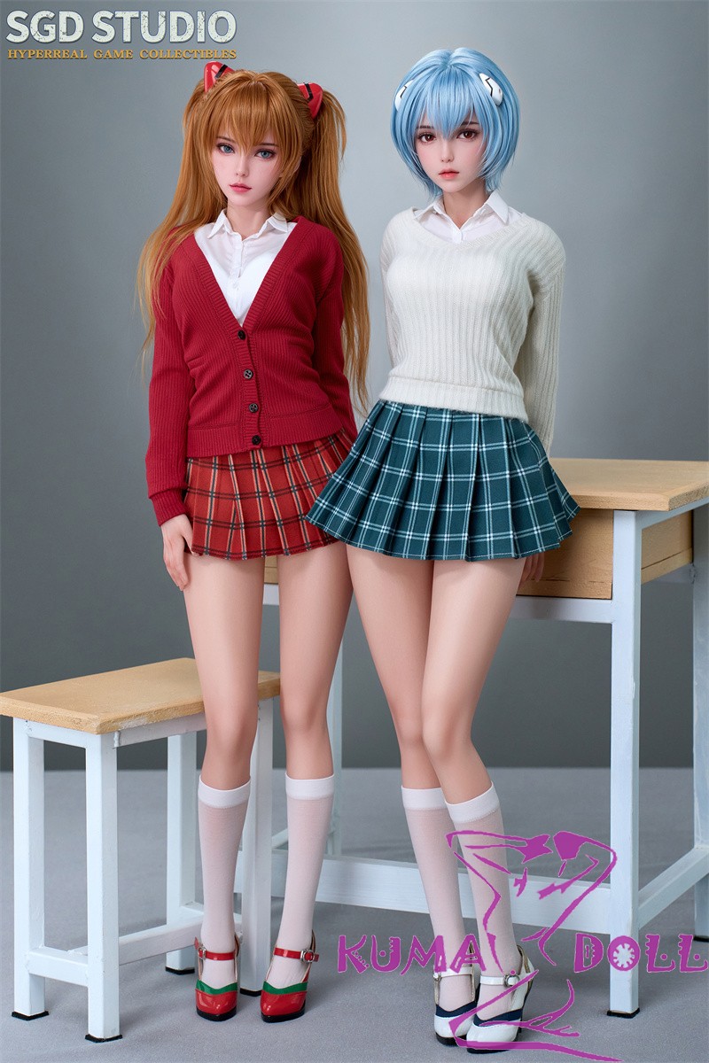 SGD Studio SGG005+SGG006 Head Cosplay Doll 62cm Full Silicone Anime Sex doll in School Uniform from Neon Genesis Evangelion