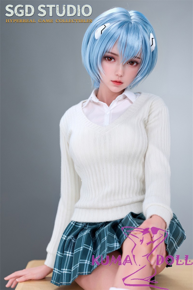 SGD Studio SGG006 Head Ayanami Rei Cosplay Doll 62cm Full Silicone Anime Sex doll with Blue Hair from Neon Genesis Evangelion