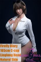 Firefly Diary 165cm C-cup Linglong Head Full Silicone Sex Doll With Body Make-up in Tight White Swimsuit