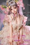 Sanhui Doll 【Adjustable Eyes】105cm E-cup #5 AIO Seamless Neck Silicone Sex Doll in Pink Dress