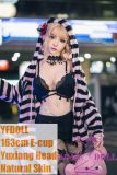 YFDOLL 163cm E-cup Yuxiang Head Full Silicion Sex Doll Black Strappy Outfit