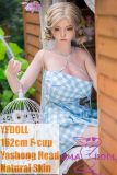 YFDOLL 162cm F-cup Yasheng Head Full Silicion Sex Doll Blue Plaid Skirt