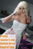 YFDOLL 163cm E-cup Xuehui Head Full Silicion Sex Doll Horror Cosplay White Dress