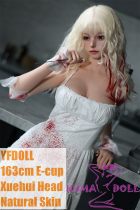 YFDOLL 163cm E-cup Xuehui Head Full Silicion Sex Doll Horror Cosplay White Dress