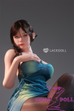 Elegant green dress silicone love doll