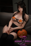 Firefly Diary 165cm C-cup Liuli Head Full Silicone Sex Doll With Body Make-up Halloween Pumpkin Lingerie
