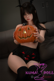 Firefly Diary 165cm C-cup Liuli Head Full Silicone Sex Doll With Body Make-up Halloween Pumpkin Lingerie