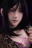 Firefly Diary 161cm A-cup Linglong Head Full Silicone Sex Doll With Body Make-up Leopard Outfit