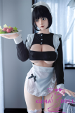Firefly Diary 164cm G-cup Liuli Head Full Silicone Sex Doll With Body Make-up Maid Outfit