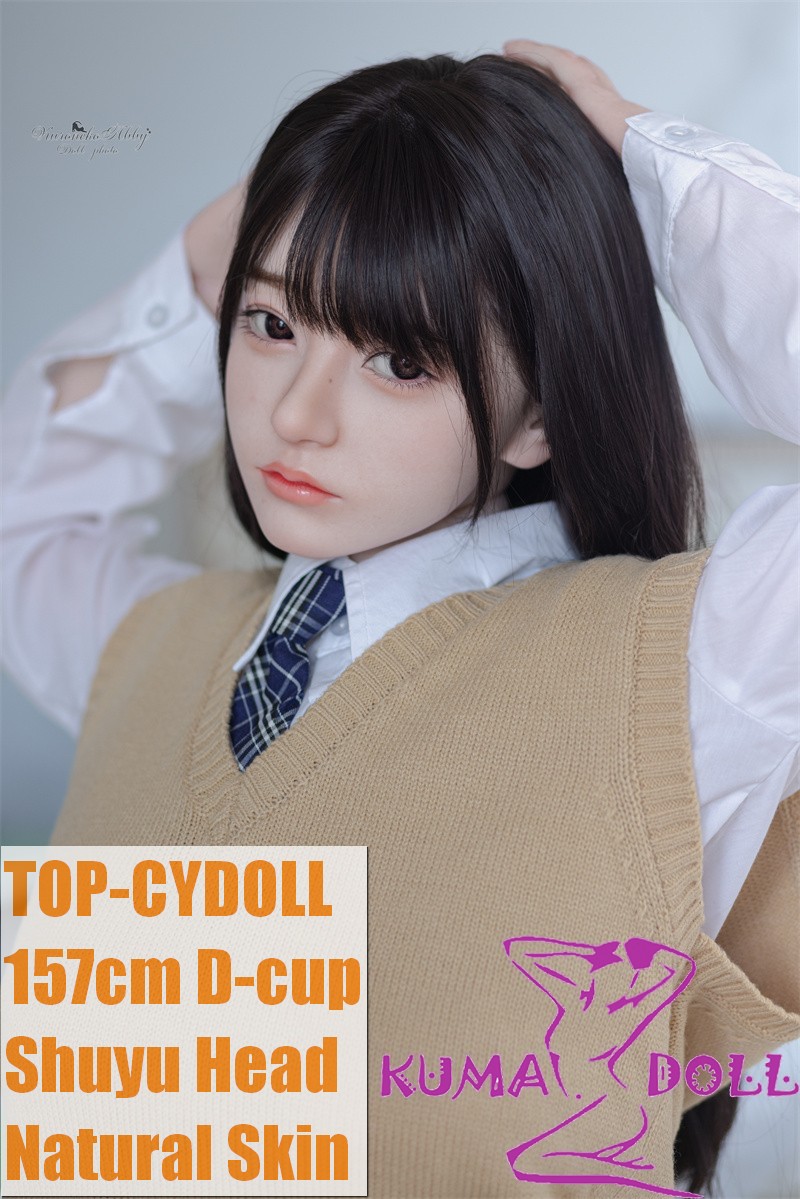 TOP-CYDOLL 157cm D-Cup Shuyu Head Full Silicone Doll in Japanese School Uniform