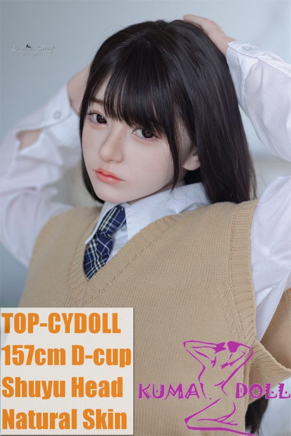 TOP-CYDOLL 157cm D-Cup Shuyu Head Full Silicone Doll in Japanese School Uniform
