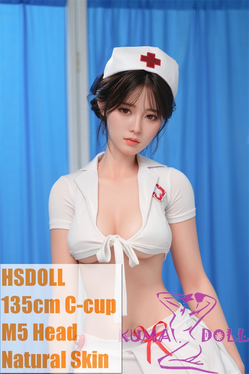 HSDoll 135cm C-cup M5 Head Full Silicone Anime Sex doll Nurse Cosplay