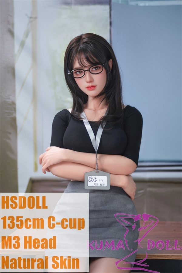 HSDoll 135cm C-cup M3 Head Full Silicone Anime Sex doll Office Secretary Cosplay