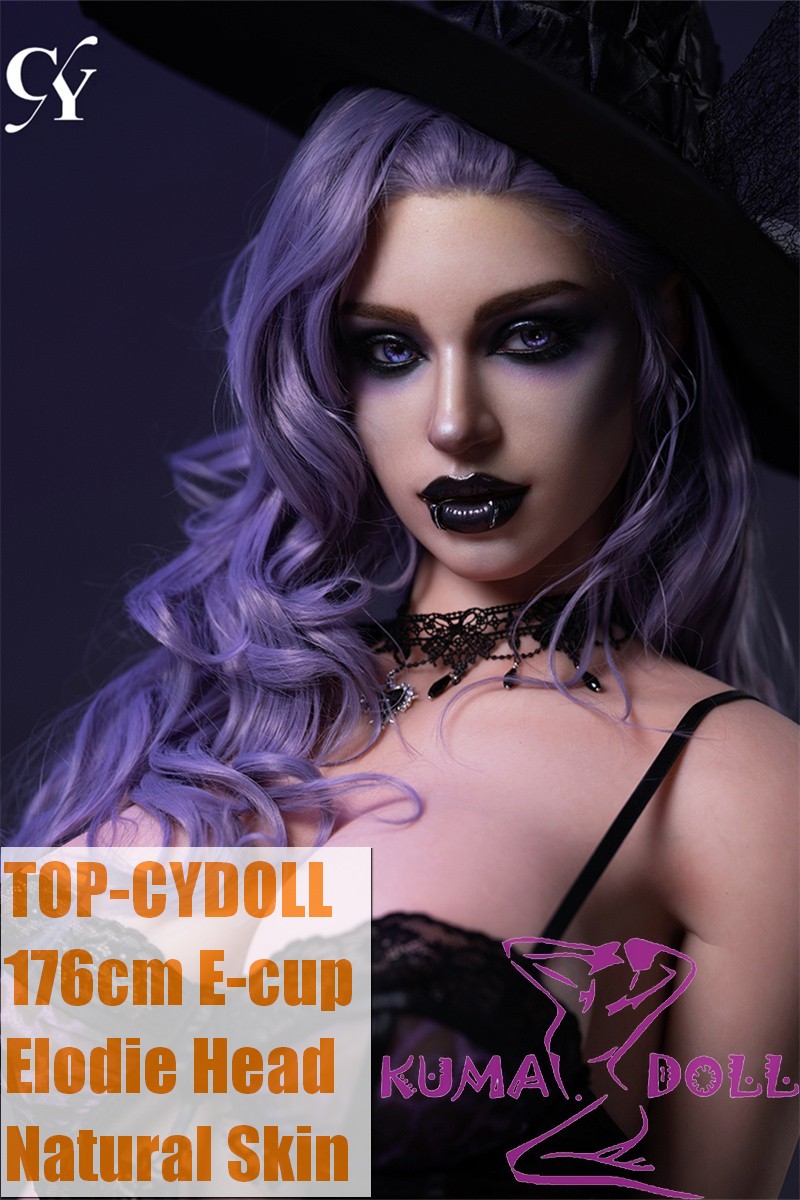 TOP-CYDOLL 176cm E-Cup Elodie Head Full Silicone Doll in Black Lace Bodysuit