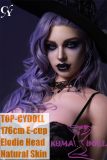 TOP-CYDOLL 176cm E-Cup Elodie Head Full Silicone Doll in Black Lace Bodysuit