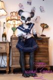 Real Girl 105cm Panda Head AA-cup Full Silicone White Skin Seamless Sex Anime Doll