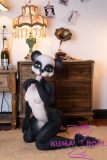 Real Girl 105cm Panda Head AA-cup Full Silicone White Skin Seamless Sex Anime Doll