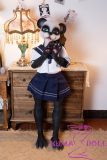 Real Girl 105cm Panda Head AA-cup Full Silicone White Skin Seamless Sex Anime Doll
