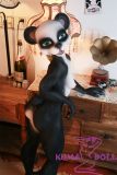 Real Girl 105cm Panda Head AA-cup Full Silicone White Skin Seamless Sex Anime Doll