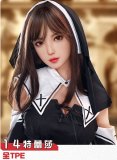 Doll Senior Linsha Head 170cm G-cup Full Silicone Sex Doll with Body Make-up in White Bunny Costume