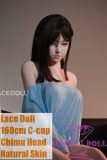 LACE DOLL 160cm C-cup Chimu Head Sex Doll Full Silicone Doll Blue Off-shoulder Dress