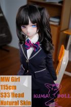 MW Girl Anime Sex Doll 115cm S33 PVC Head – Black School Uniform