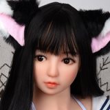 WM Doll Sex Doll 163cm H-cup #SS273 Silicone Head STPE Material Body in Black Striped Outfit