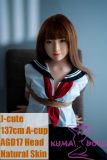 J-cute doll 137cm A-cup AGD17 head sex doll full silicone material in Sailor Outfit