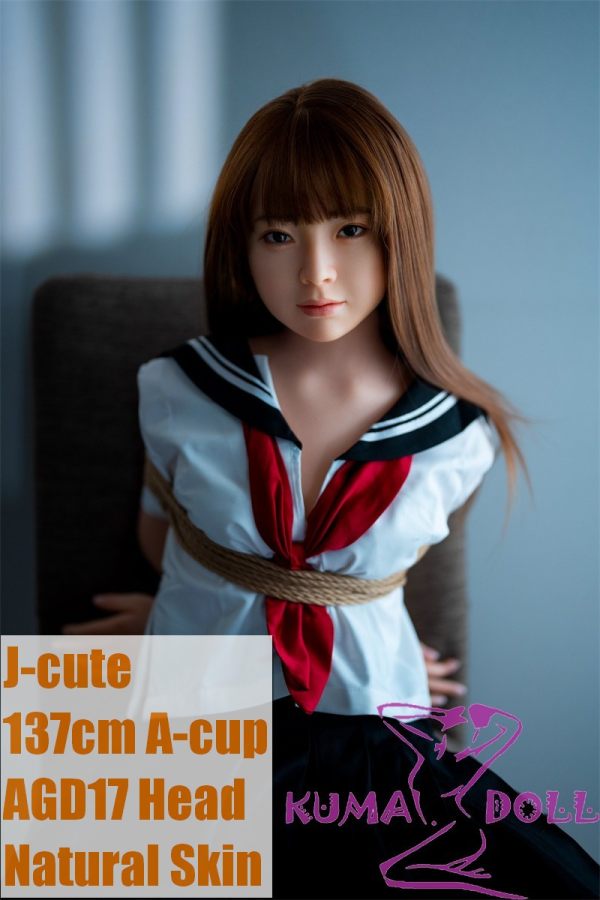 J-cute doll 137cm A-cup AGD17 head sex doll full silicone material in Sailor Outfit