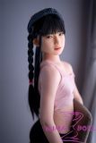 J-cute doll 137cm A-cup AGD19 head sex doll full silicone material in Pink Vest