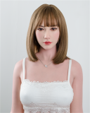 FANREAL 166 cm J-Cup Bellona Head Full Size Lifelike Silicone Sex Doll Tan Skin in Black Lace Lingerie