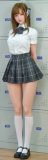 HSDoll 135cm C-cup M4 Head Full Silicone Anime Sex doll Pink Plaid JK Outfit
