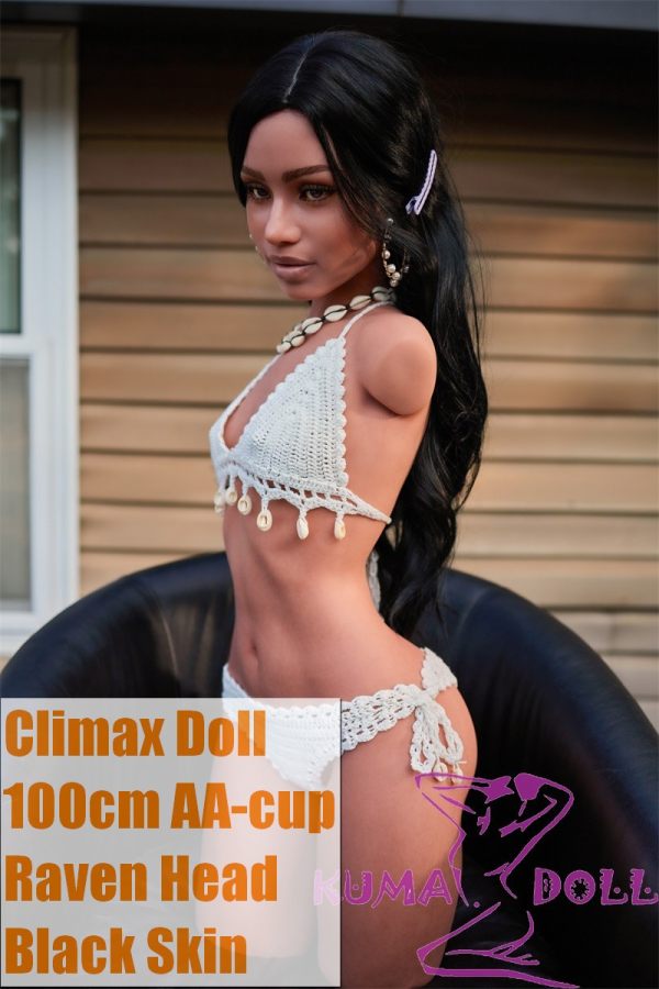 Climax Doll CLM Ultra Light Weight 100cm AA-Cup Raven Head Full Silicone Sex Torso in Knit Swimsuit