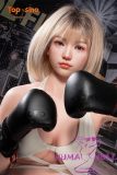 Realistic Sino Doll T45 head with detailed artistic makeup