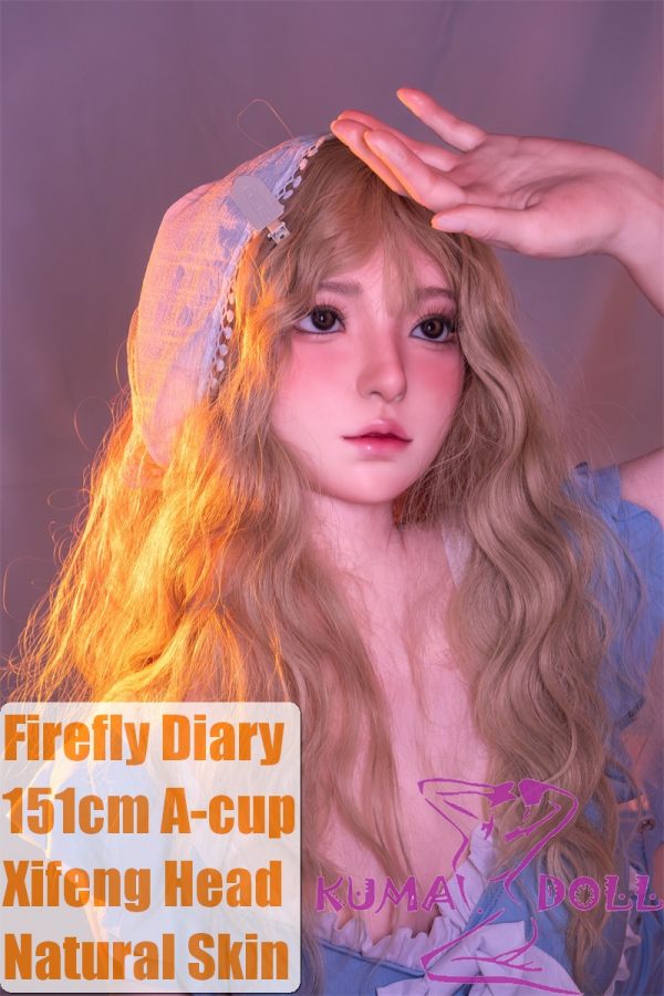 Firefly Diary 151cm A-cup Xifeng Head Full Silicone Sex Doll With Body Make-up in Blue Dress