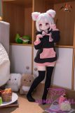 Full body view of MOZU DOLL 65cm cat girl silicone doll in anime-style catgirl outfit