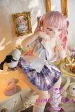MW Girl Anime Sex Doll 115cm Mianmian S33 PVC Head – Pink Hair, Purple JK Uniform
