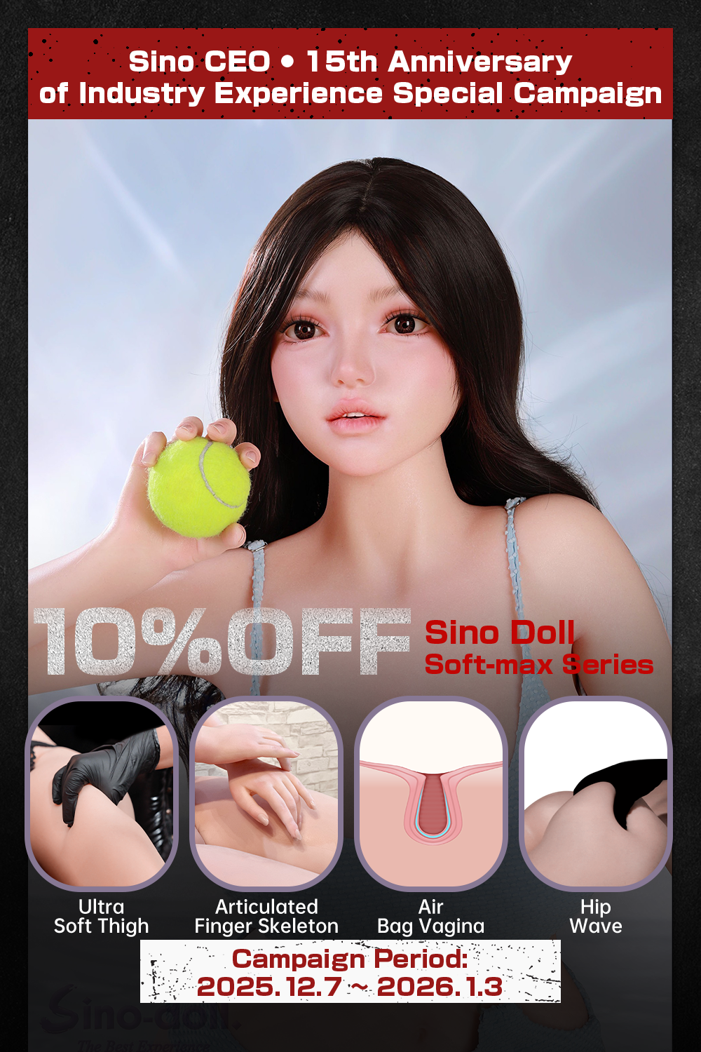 【2025.12.7-2026.1.3】Sino Doll Soft-Max 80cm Torso Silicone Sex Doll 10% OFF Promotion Page