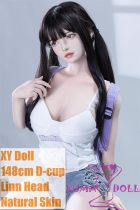 XYDOLL Sex Doll 148cm/4ft9 D-cup Silicone Linn Head Body Selectable in White Tank Top