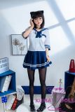 Tina head standing blue school uniform