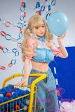 XYDOLL Sex Doll 148cm/4ft9 D-cup Silicone Amily Head Body Selectable in Blue Crop Top