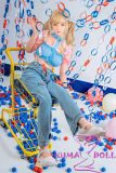 XYDOLL Sex Doll 148cm/4ft9 D-cup Silicone Amily Head Body Selectable in Blue Crop Top